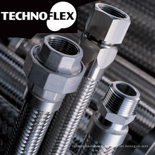 Flexible metal hose for construction. Manufactured by Technoflex. Made in Japan (high pressure stainless steel flexible hose)